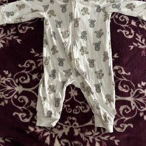 H&M White and Gray Footies One Piece